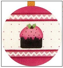 click here to view larger image of Pink Figgy Pudding Ornament (hand painted canvases)