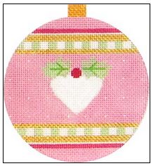 click here to view larger image of Pink Heart Ornament (hand painted canvases)