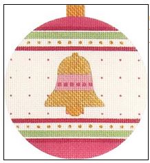 click here to view larger image of Pink Bell Ornament (hand painted canvases)