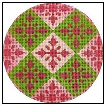 click here to view larger image of Pink Snowflakes Ornament (hand painted canvases)