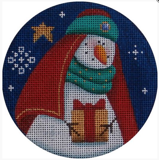 click here to view larger image of Snowman Magi 1 Ornament (hand painted canvases)