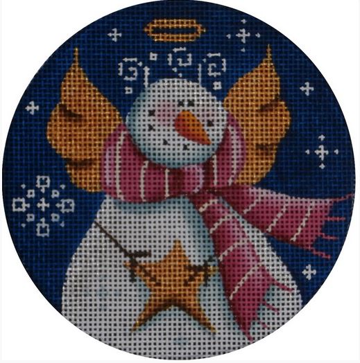 click here to view larger image of Snowman Angel Ornament (hand painted canvases)