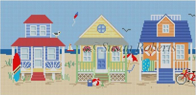 click here to view larger image of Beach Houses (hand painted canvases)
