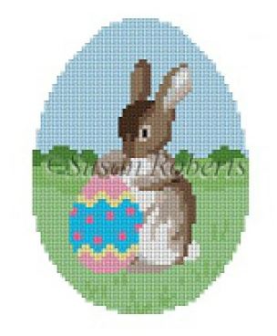 click here to view larger image of Rabbit with Egg (hand painted canvases)