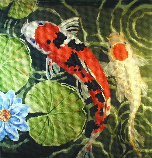 click here to view larger image of Koi (right) (hand painted canvases)