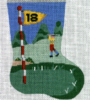 click here to view larger image of Golf Scene Mini Sock (hand painted canvases)