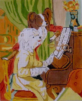 click here to view larger image of Renoir's Westie and Papillion (hand painted canvases)