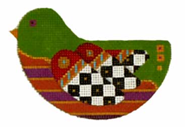 click here to view larger image of Fancy Checkered-Wing Bird (hand painted canvases)