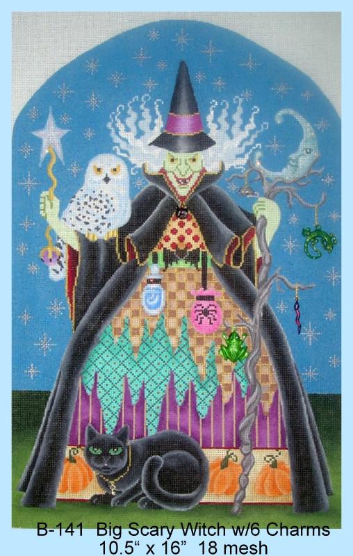 click here to view larger image of Big Scary Witch  (hand painted canvases)