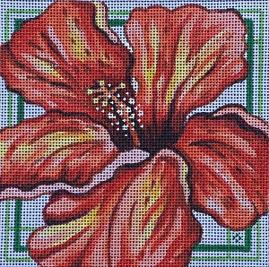 click here to view larger image of Pink Hibiscus - 13ct (hand painted canvases)