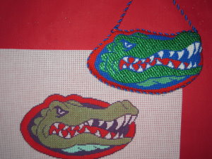 click here to view larger image of Gator Ornament (hand painted canvases)