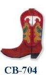 click here to view larger image of Red  Boot With Skull (hand painted canvases)