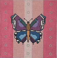 click here to view larger image of Butterfly - Pink Background (hand painted canvases)