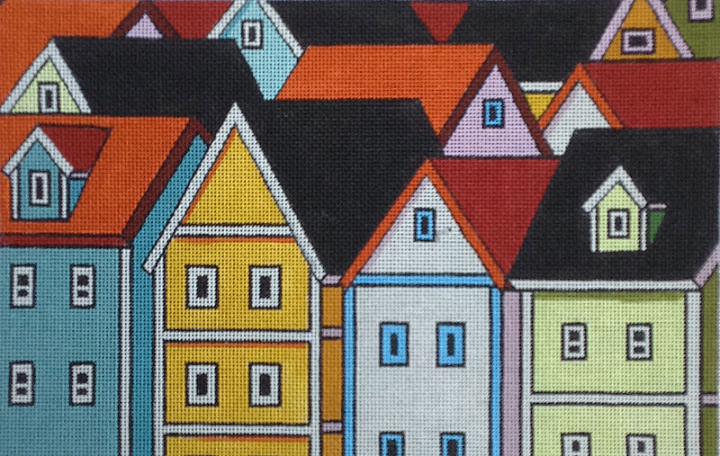 click here to view larger image of Tall Town (hand painted canvases)
