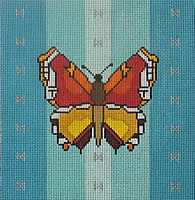 click here to view larger image of Butterfly - Blue Background (hand painted canvases)