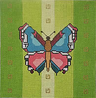 click here to view larger image of Butterfly - Green Background (hand painted canvases)