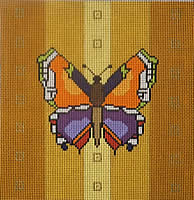 click here to view larger image of Butterfly - Gold Background (hand painted canvases)