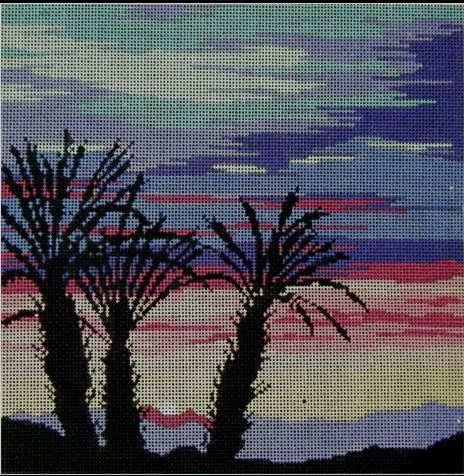 click here to view larger image of Palm Sunset (hand painted canvases)