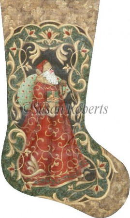 click here to view larger image of Vintage Santa Stocking (hand painted canvases)