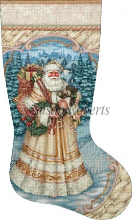 click here to view larger image of Village Delivery Stocking (hand painted canvases)