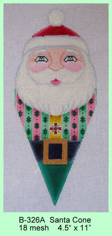 click here to view larger image of Santa Cone (hand painted canvases)