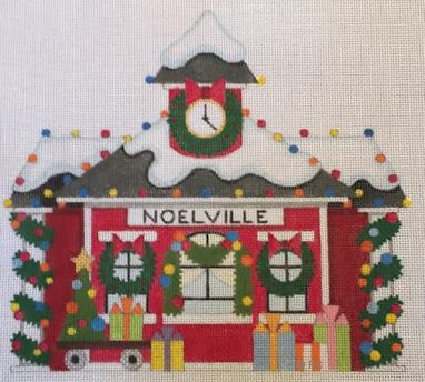 click here to view larger image of Christmas Train Depot (hand painted canvases)
