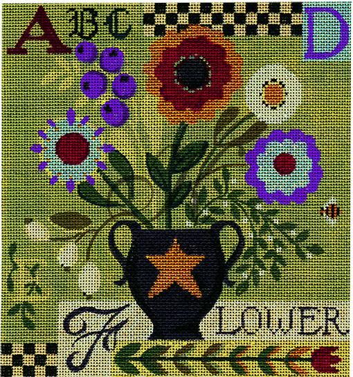 click here to view larger image of Flower Sampler (hand painted canvases)