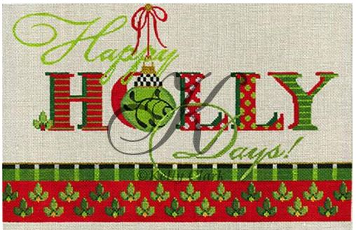 click here to view larger image of Happy Holly Days (hand painted canvases)