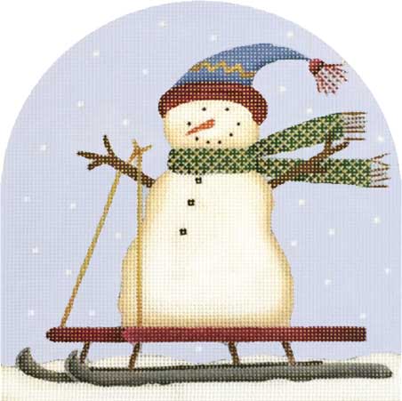 click here to view larger image of Sleigh Snowman (hand painted canvases)