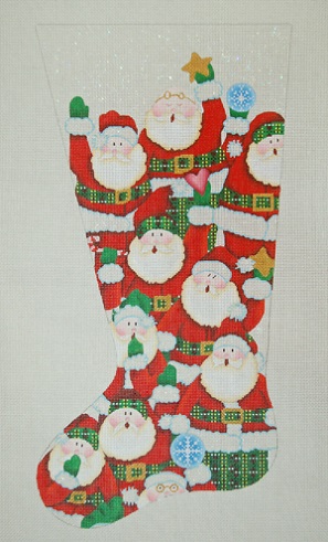 click here to view larger image of Santa Stocking with Attachment - Left Toe (hand painted canvases)