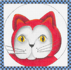 click here to view larger image of Cat Ornament With Border - Devil (hand painted canvases)