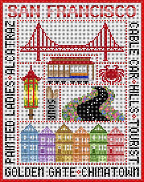 click here to view larger image of San Francisco Sampler (hand painted canvases)