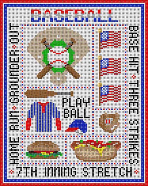 click here to view larger image of Baseball Sampler (hand painted canvases)