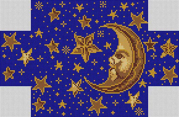 click here to view larger image of Moon and Stars Brick Cover (hand painted canvases)