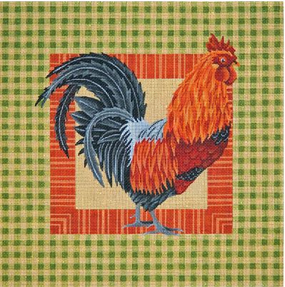 click here to view larger image of Orange/Black Rooster (hand painted canvases)