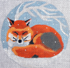 click here to view larger image of Sleeping Fox Ornament (hand painted canvases)