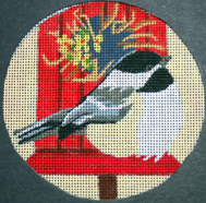 click here to view larger image of Chickadee Ornament (hand painted canvases)