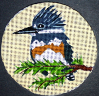 click here to view larger image of Kingfisher Ornament (hand painted canvases)