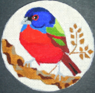 click here to view larger image of Painted Bunting Ornament (hand painted canvases)