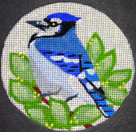 click here to view larger image of Blue Jay Ornament (hand painted canvases)