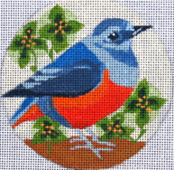 click here to view larger image of Blue Rockthrush Ornament (hand painted canvases)