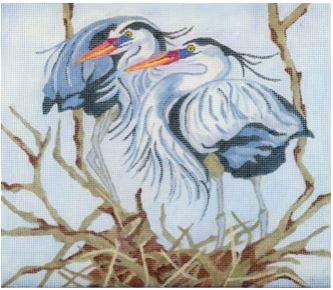 click here to view larger image of Blue Herons Nesting (hand painted canvases)