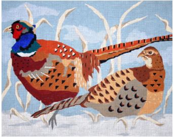 click here to view larger image of Pheasant Couple (hand painted canvases)