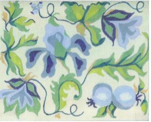 click here to view larger image of Blue Floral   (hand painted canvases)