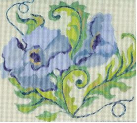 click here to view larger image of Blue Floral 2 (hand painted canvases)