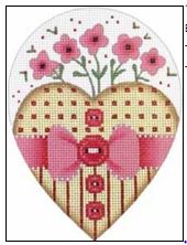 click here to view larger image of Button Heart (hand painted canvases)