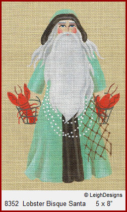 click here to view larger image of Lobster Bisque Santa (hand painted canvases)