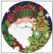 click here to view larger image of Red Bird Santa Ornament (hand painted canvases)