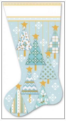click here to view larger image of Winter Trees Sock (hand painted canvases)