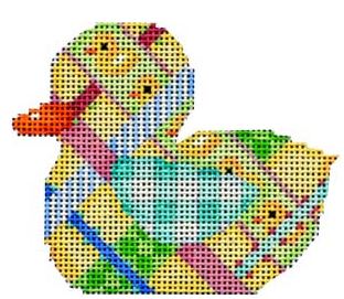click here to view larger image of Woven Ribbon Duckie (hand painted canvases)